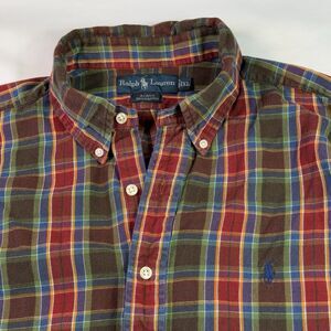 Polo Ralph Lauren Shirt Mens XL Blue Red Green Blake Flannel Plaid Tartan Cotton